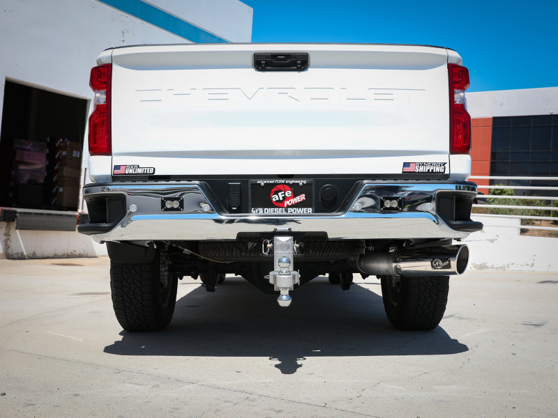 20-24 GM Truck V8-6.6L aFe Large Bore-HD 5 IN 409 SS DPF-Back Exhaust System w/Polished Tip