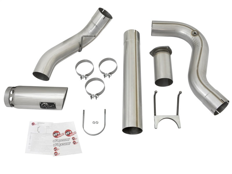 2017+ Ford Diesel Trucks V8-6.7L aFe ATLAS 5in DPF-Back Alum Steel Exhaust System w/Polished Tip