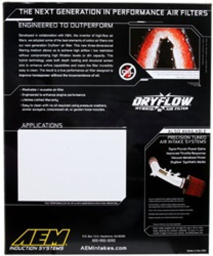 AEM DryFlow Air Filter 1999-2020 Silverado/Sierra/Avalance/Tahoe/Yukon